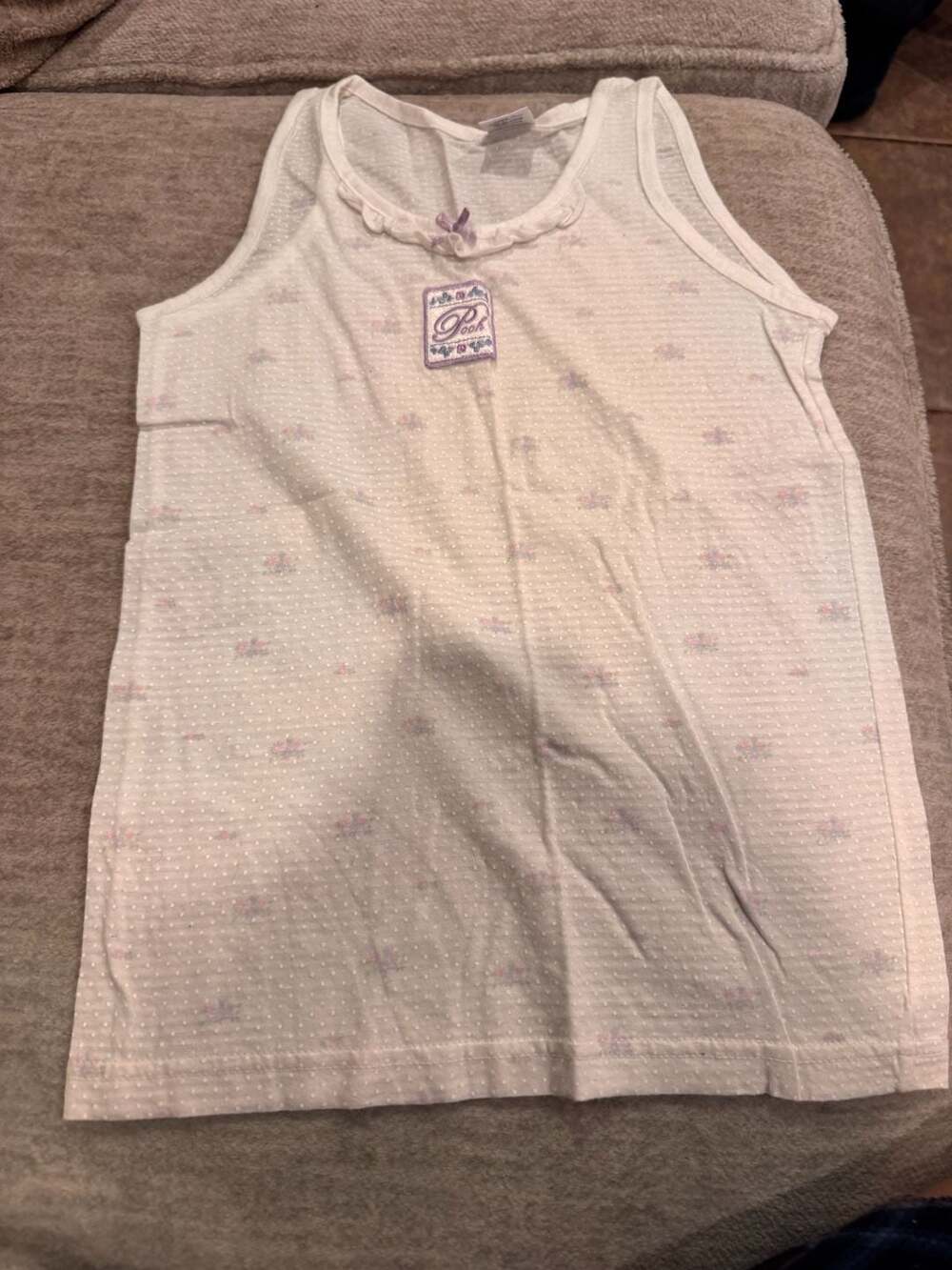 Disney Pooh Floral Pattern Cotton Camisole Tank Top for Girls